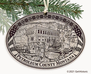 Petroleum County Montana Engraved Ornament