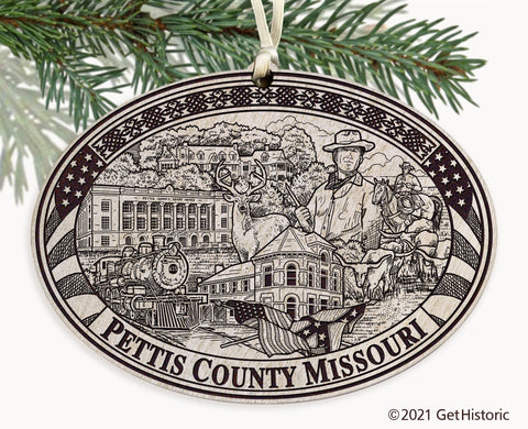Pettis County Missouri Engraved Ornament