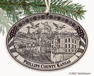 Phillips County Kansas Engraved Ornament