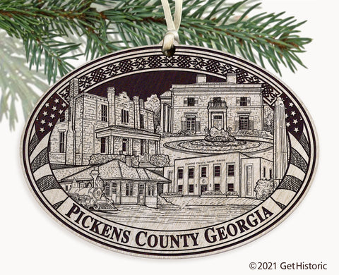 Pickens County Georgia Engraved Ornament