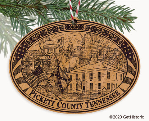 Pickett County Tennessee Engraved Natural Ornament