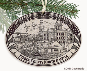 Pierce County North Dakota Engraved Ornament