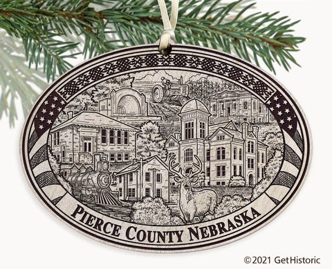 Pierce County Nebraska Engraved Ornament