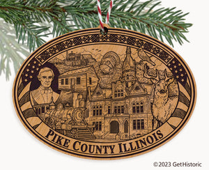 Pike County Illinois Engraved Natural Ornament