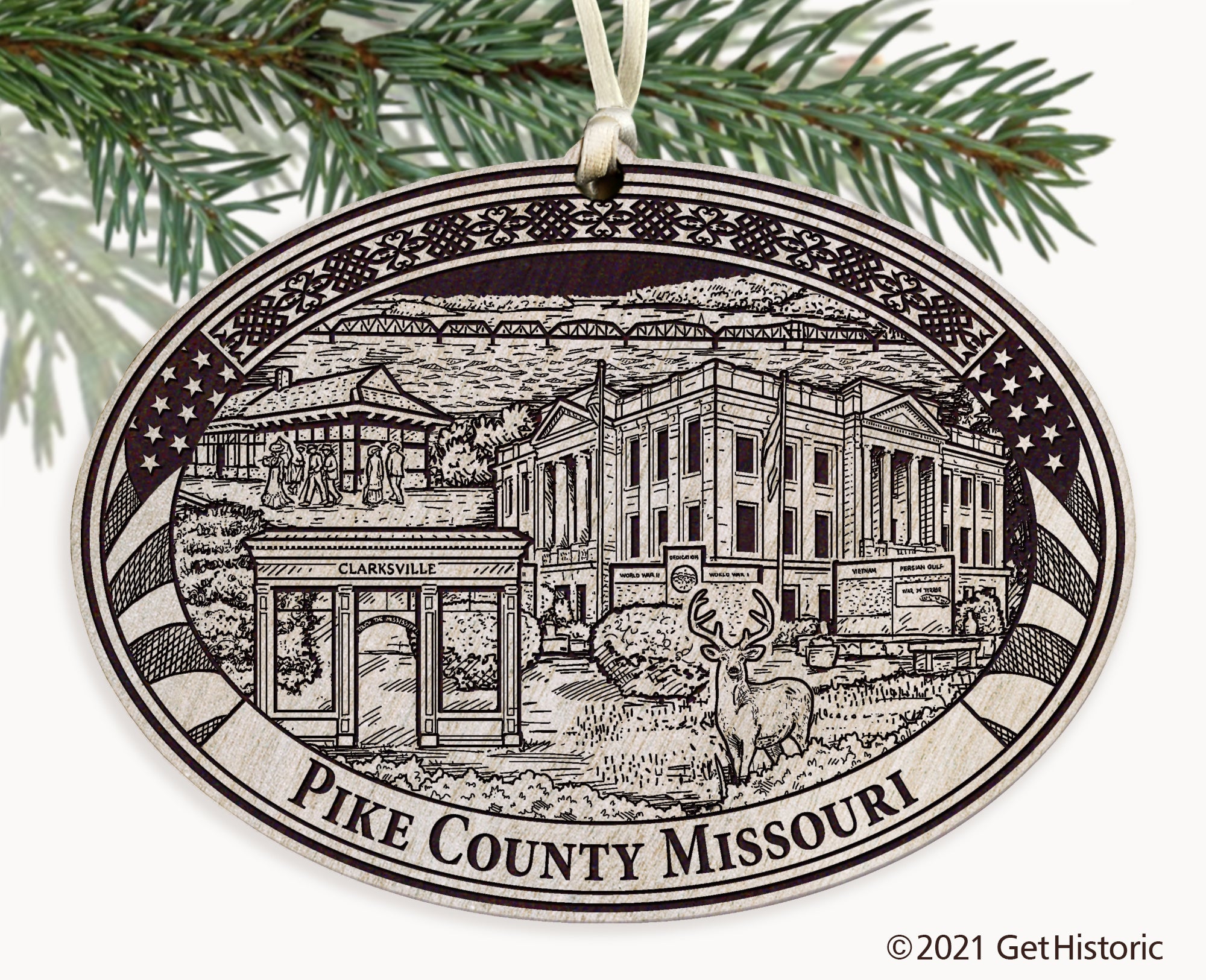 Pike County Missouri Engraved Ornament