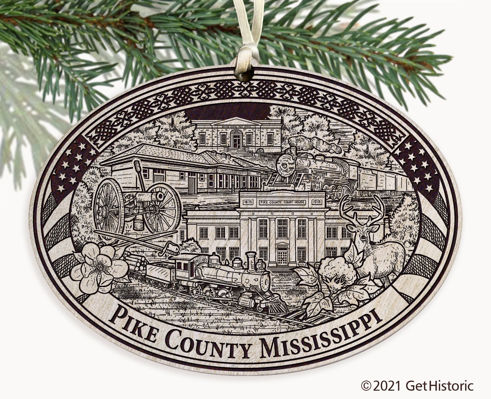 Pike County Mississippi Engraved Ornament