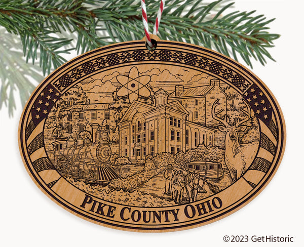 Pike County Ohio Engraved Natural Ornament