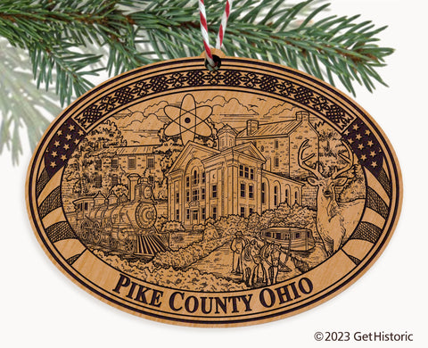 Pike County Ohio Engraved Natural Ornament