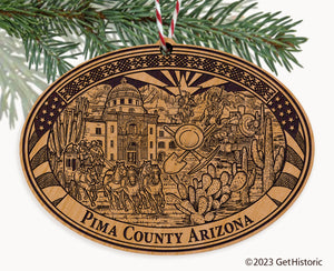 Pima County Arizona Engraved Natural Ornament