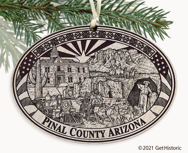 Pinal County Arizona Engraved Ornament