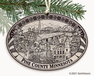 Pine County Minnesota Engraved Ornament