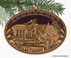 Pinellas County Florida Engraved Natural Ornament