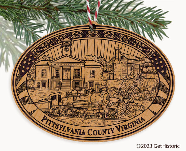 Pittsylvania County Virginia Engraved Natural Ornament