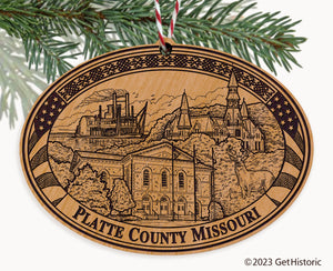 Platte County Missouri Engraved Natural Ornament