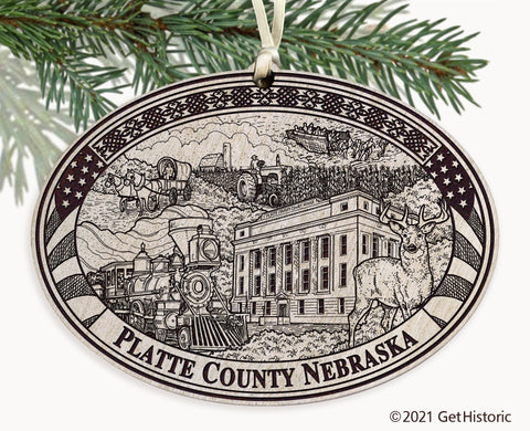 Platte County Nebraska Engraved Ornament