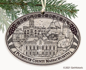 Plymouth County Massachusetts Engraved Ornament