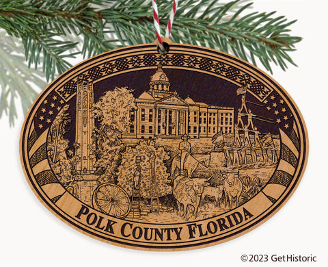 Polk County Florida Engraved Natural Ornament