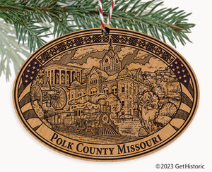 Polk County Missouri Engraved Natural Ornament