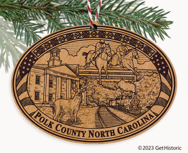 Polk County North Carolina Engraved Natural Ornament