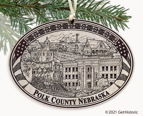 Polk County Nebraska Engraved Ornament