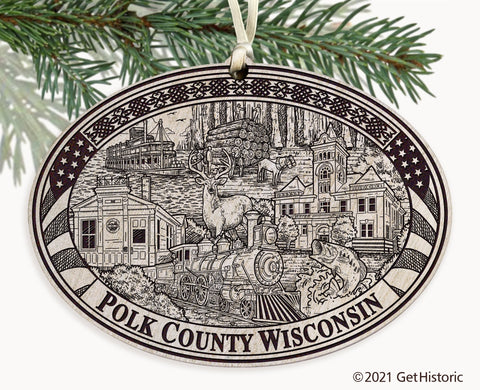 Polk County Wisconsin Engraved Ornament