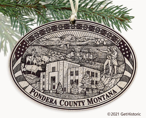 Pondera County Montana Engraved Ornament