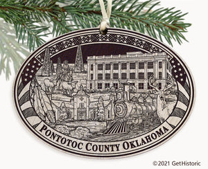 Pontotoc County Oklahoma Engraved Ornament