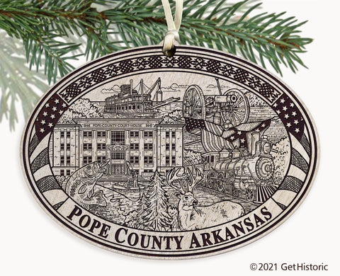 Pope County Arkansas Engraved Ornament