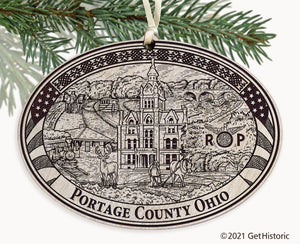 Portage County Ohio Engraved Ornament