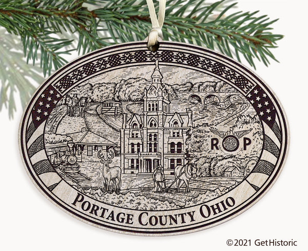 Portage County Ohio Engraved Ornament