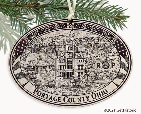 Portage County Ohio Engraved Ornament