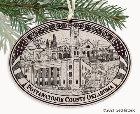 Pottawatomie County Oklahoma Engraved Ornament