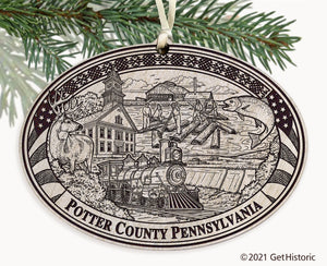 Potter County Pennsylvania Engraved Ornament