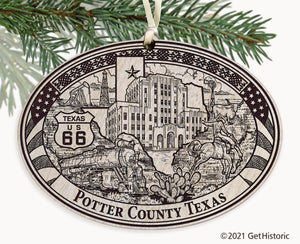 Potter County Texas Engraved Ornament