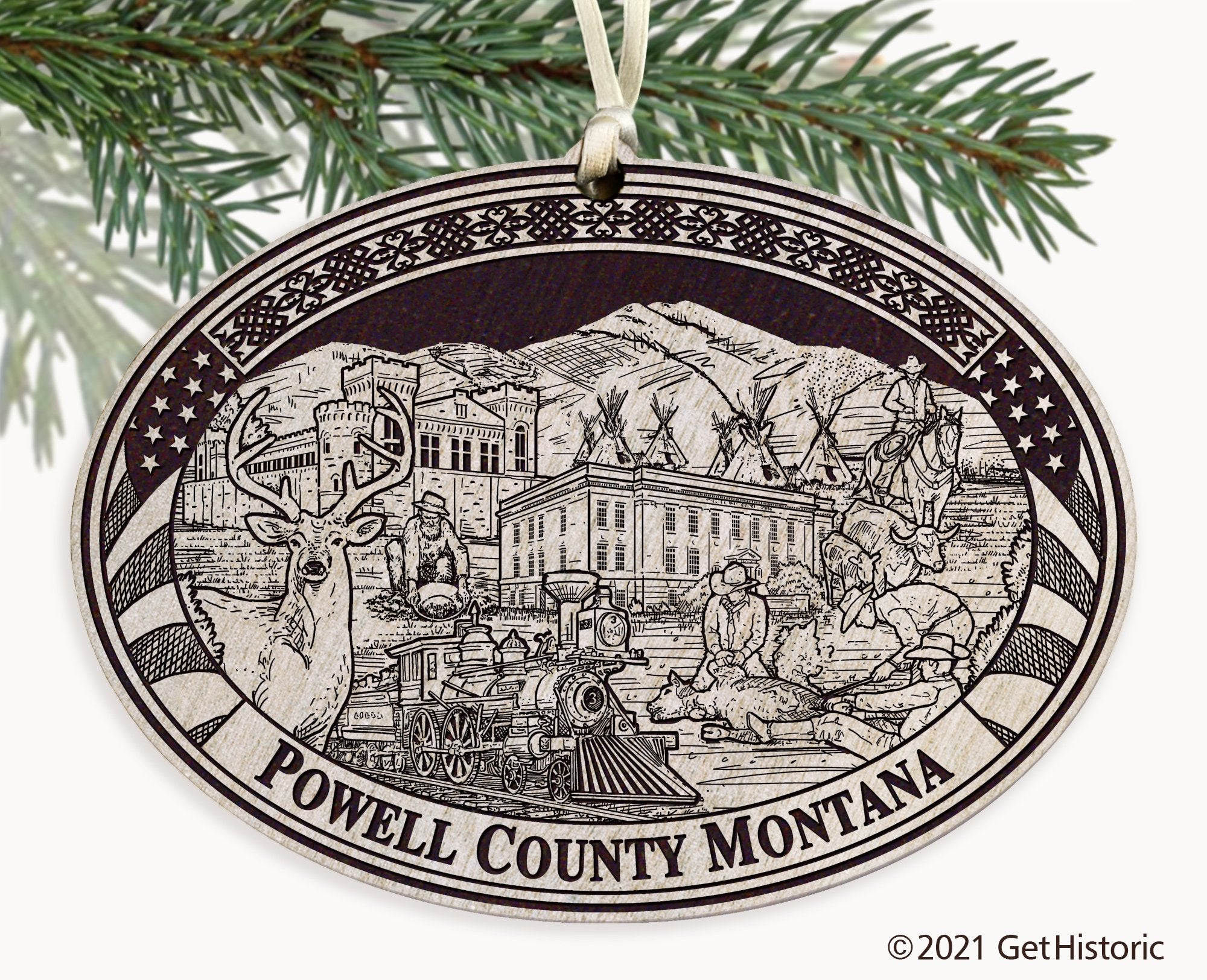 Powell County Montana Engraved Ornament