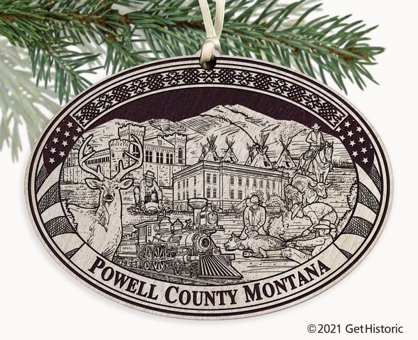 Powell County Montana Engraved Ornament