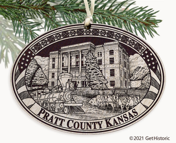 Pratt County Kansas Engraved Ornament