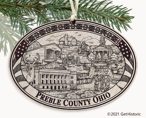 Preble County Ohio Engraved Ornament