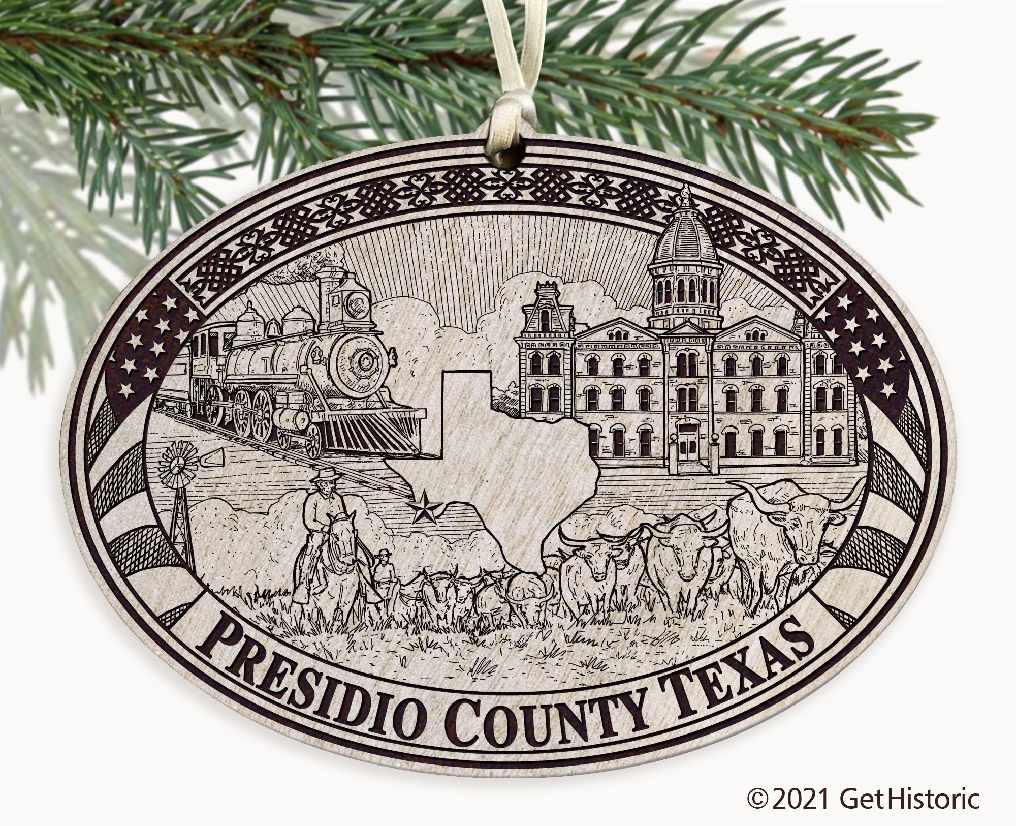 Presidio County Texas Engraved Ornament