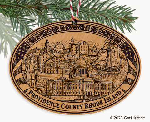 Providence County Rhode Island Engraved Natural Ornament