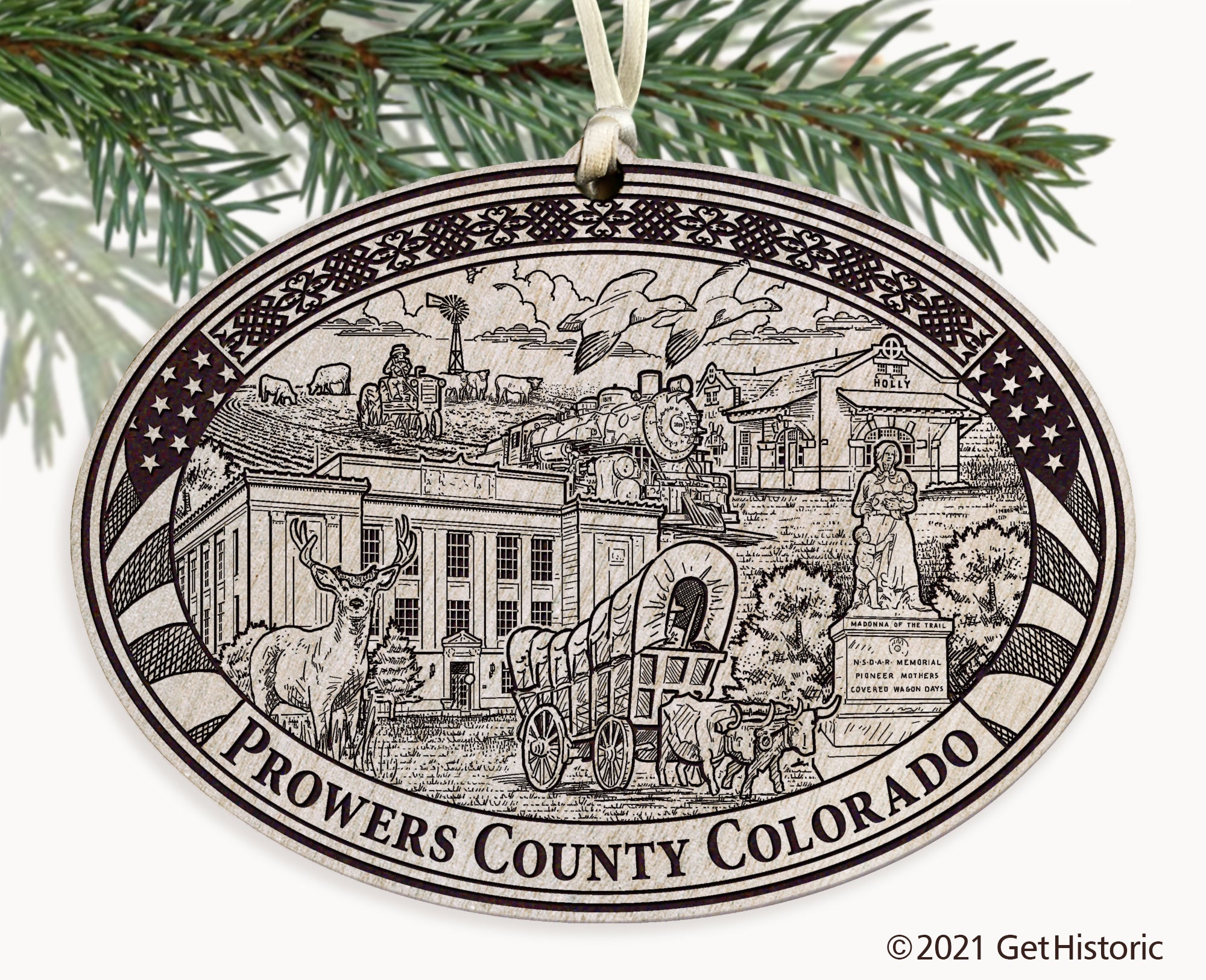 Prowers County Colorado Engraved Ornament