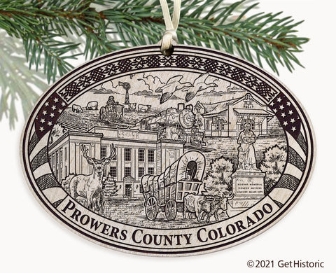 Prowers County Colorado Engraved Ornament