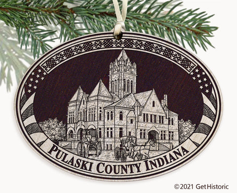 Pulaski County Indiana Engraved Ornament