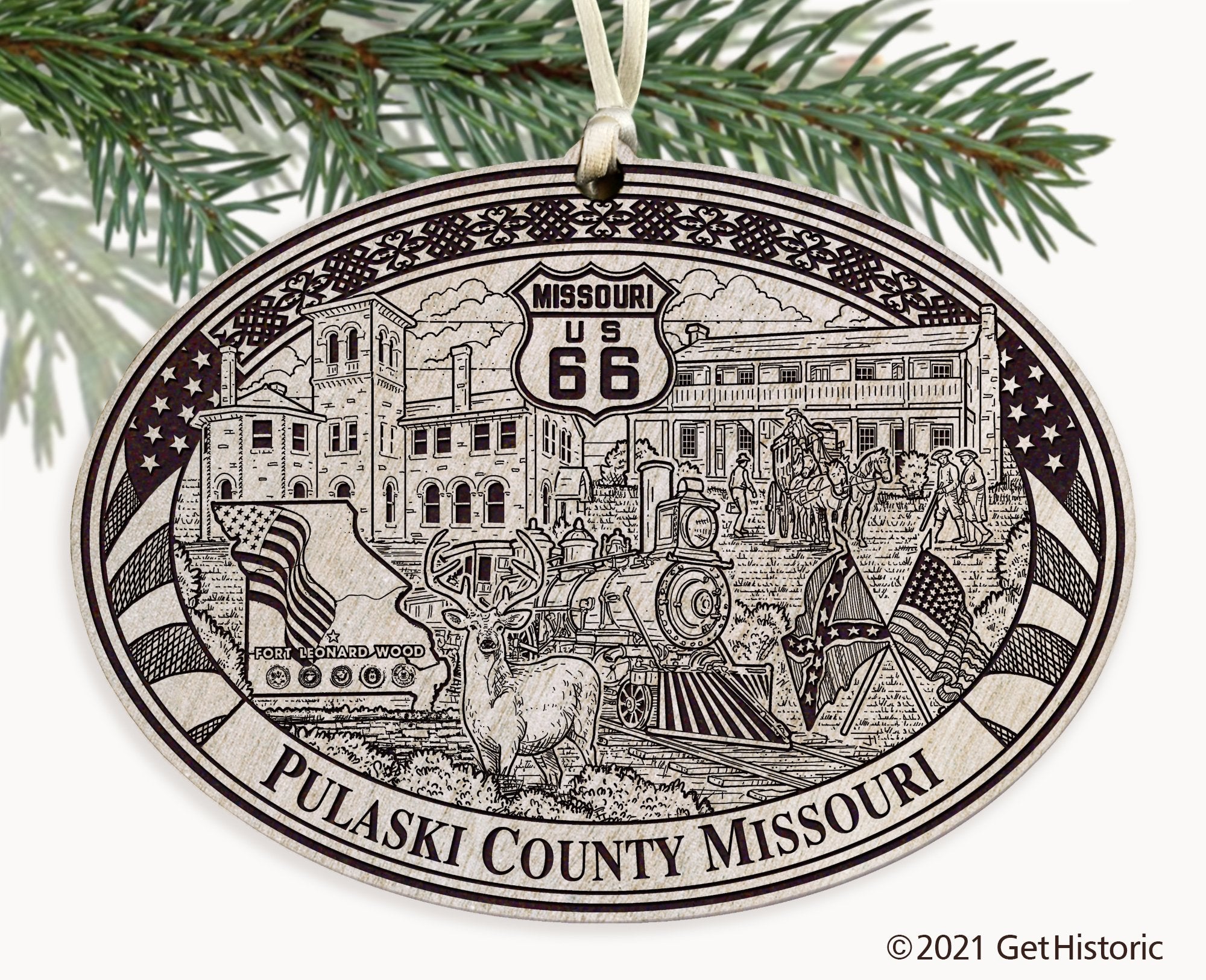 Pulaski County Missouri Engraved Ornament