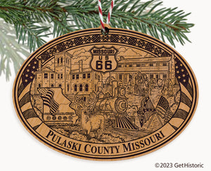 Pulaski County Missouri Engraved Natural Ornament