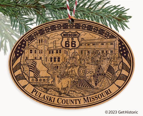 Pulaski County Missouri Engraved Natural Ornament