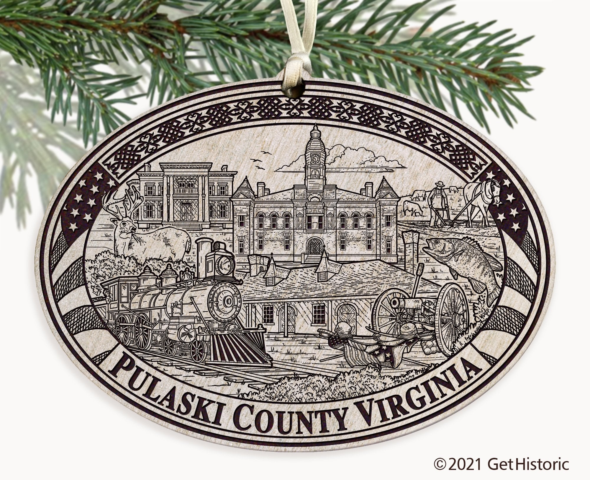 Pulaski County Virginia Engraved Ornament