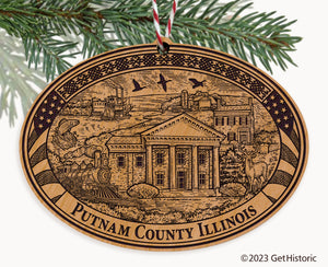 Putnam County Illinois Engraved Natural Ornament