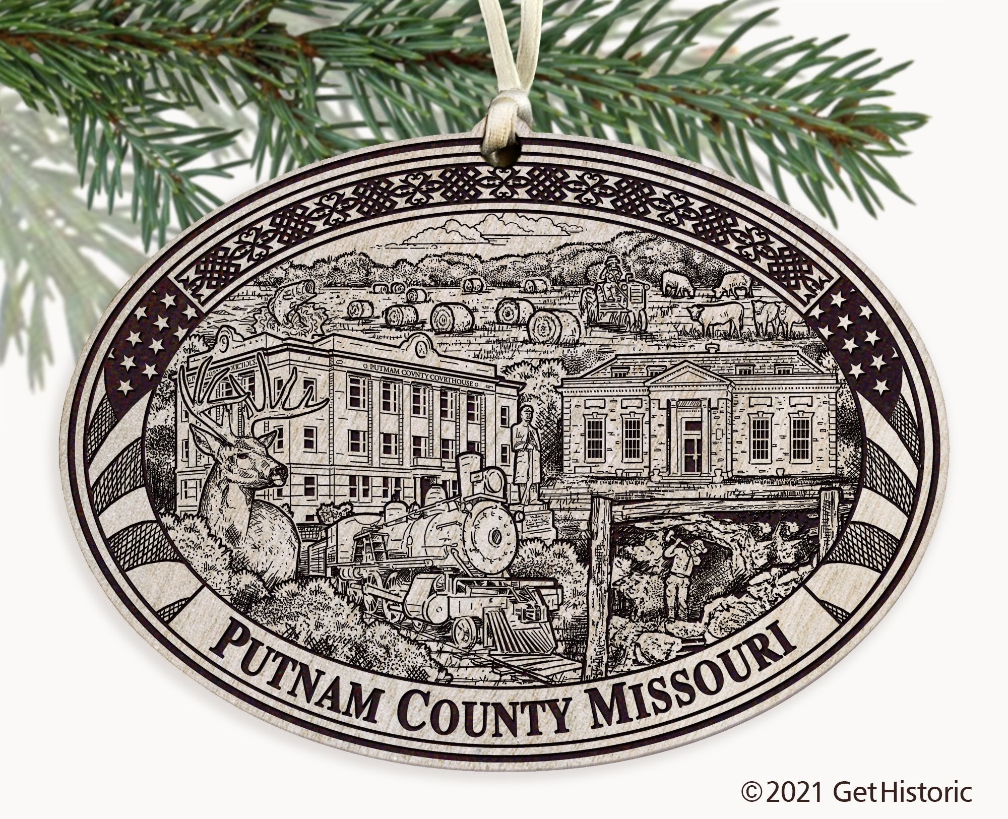Putnam County Missouri Engraved Ornament