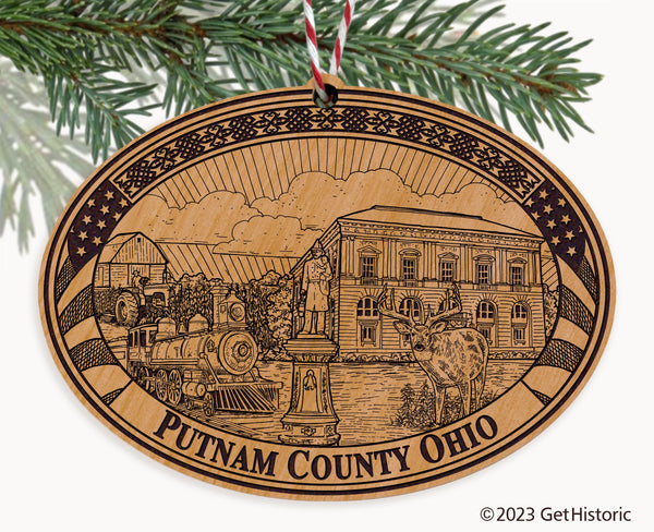 Putnam County Ohio Engraved Natural Ornament